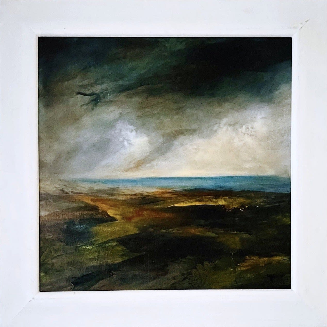 Buy art artwork scottish highland dingwall alchemist gallery oil painting atmospheric seascape landscape sky moody dramatic meg milne over land and sea