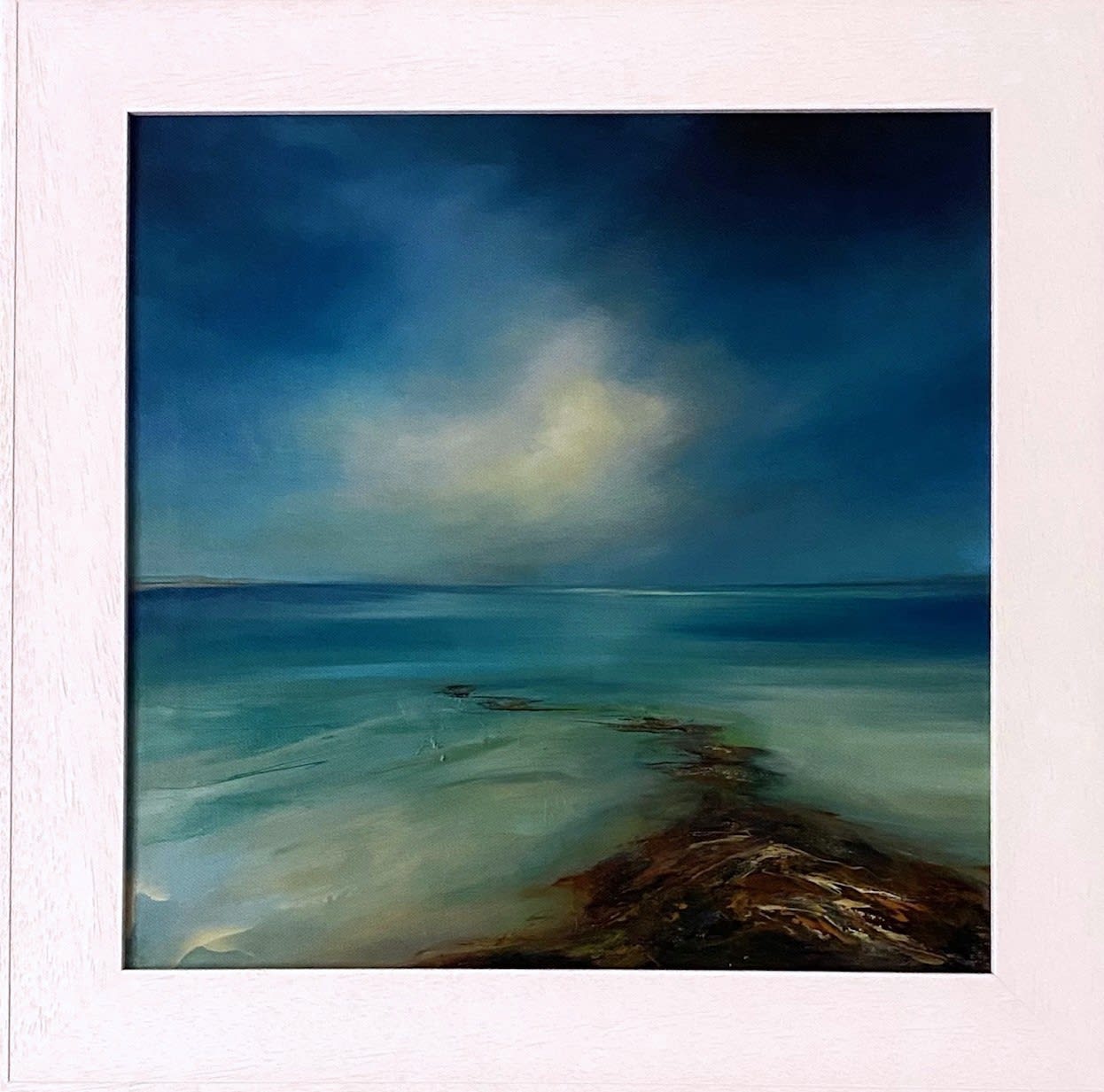 buy art artwork local highland scottish painter oil painter meg milne seascape skyscape ocean alchemist gallery dingwall moody leaving its mark