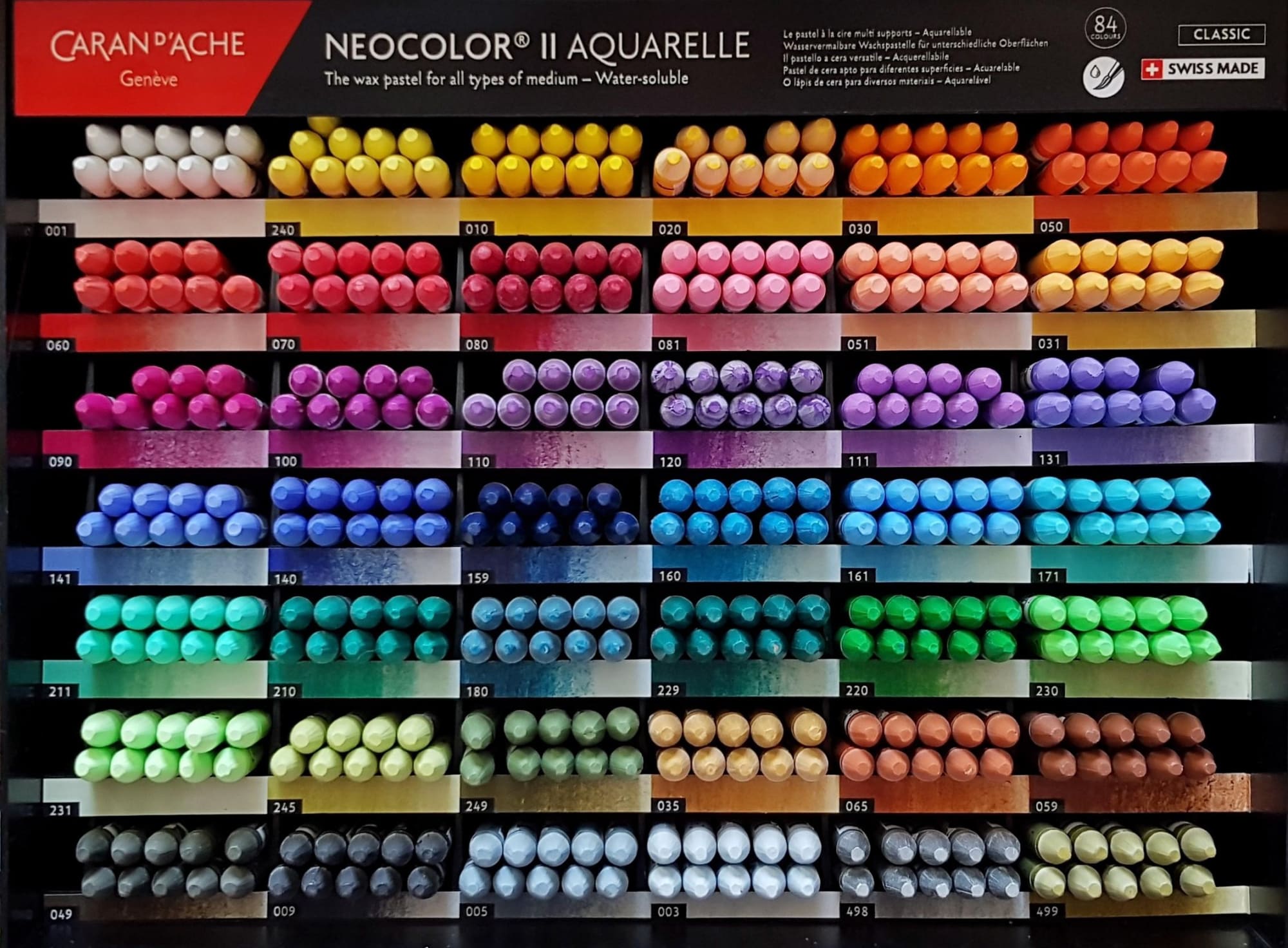 Neocolour II Aquarelle (water-soluble wax pastels)