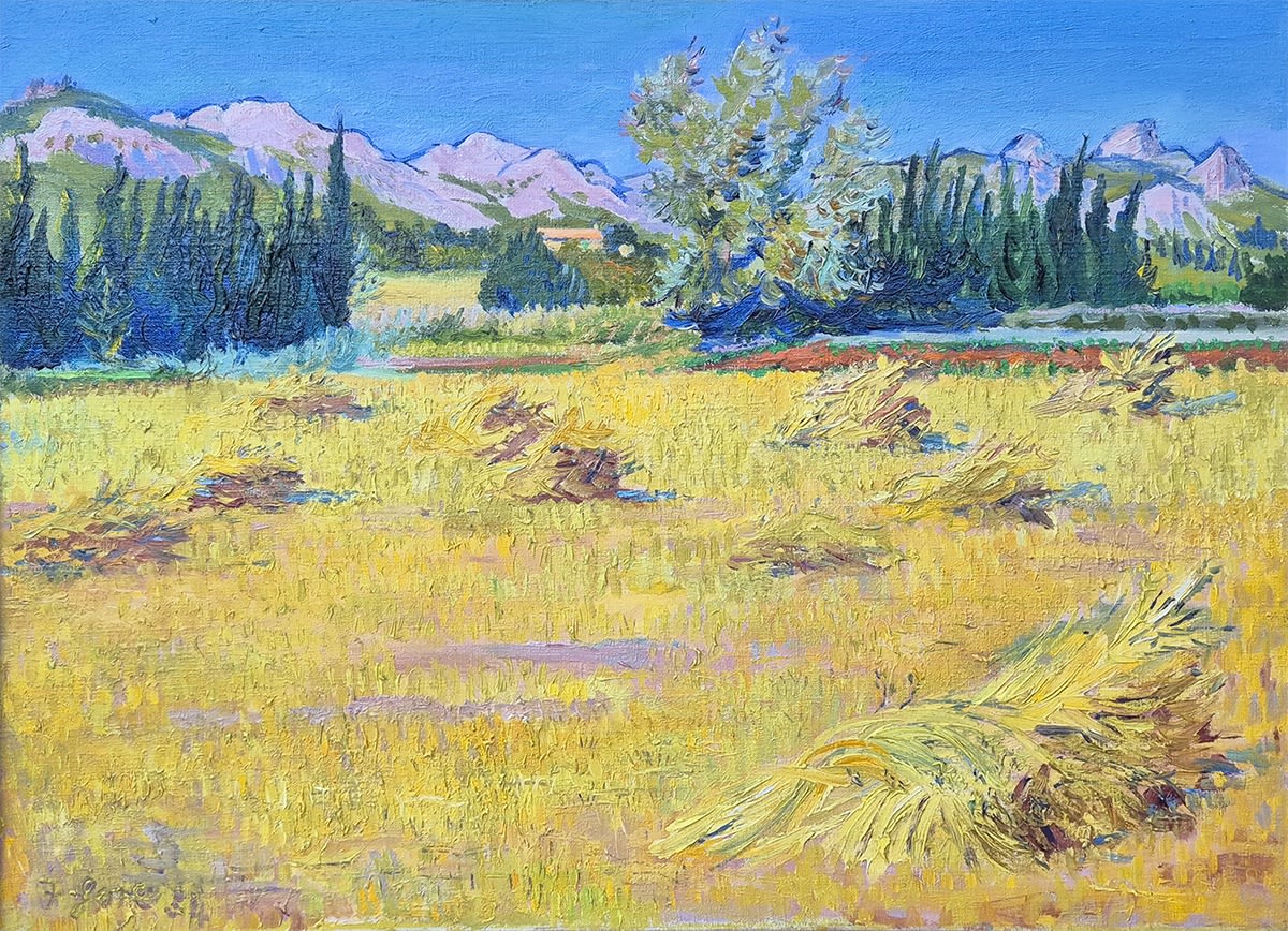 Frederick Gore CBE RA, Les Baux. A cornfield, Mausanne