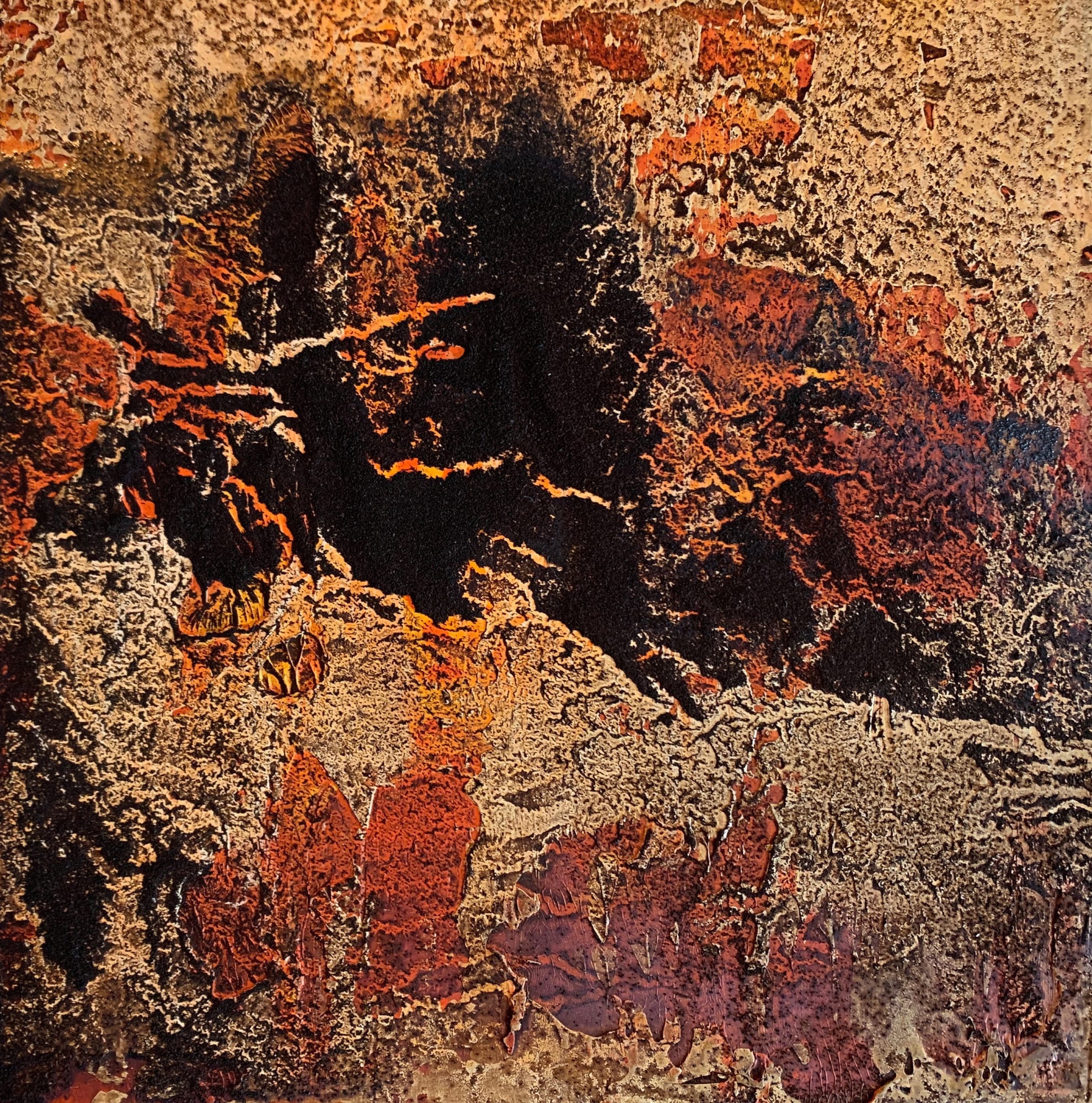 Coffee painting on Aluminium plate