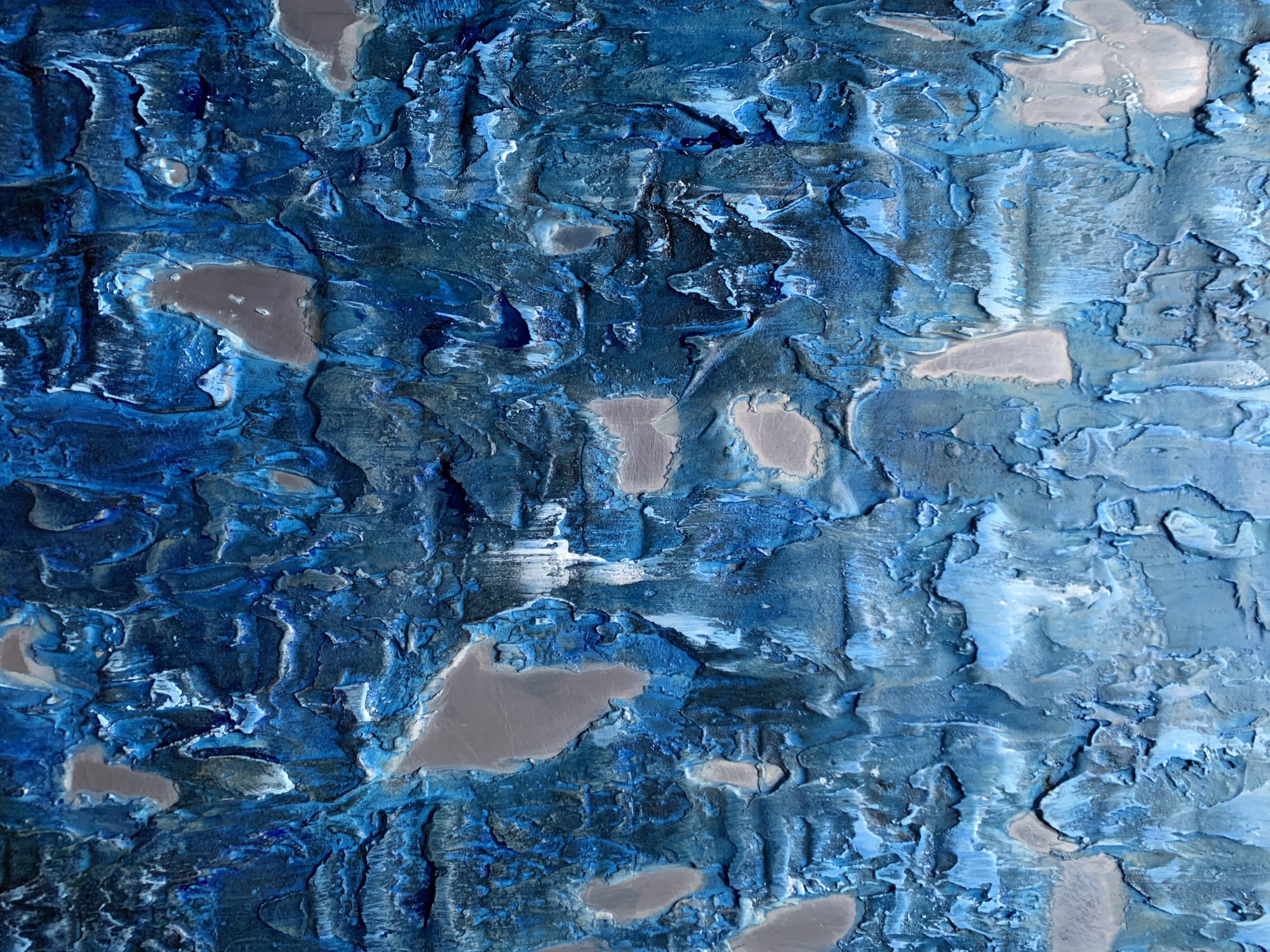 Large resin and oil painting of the sandy tides by artist Stephen Charlton