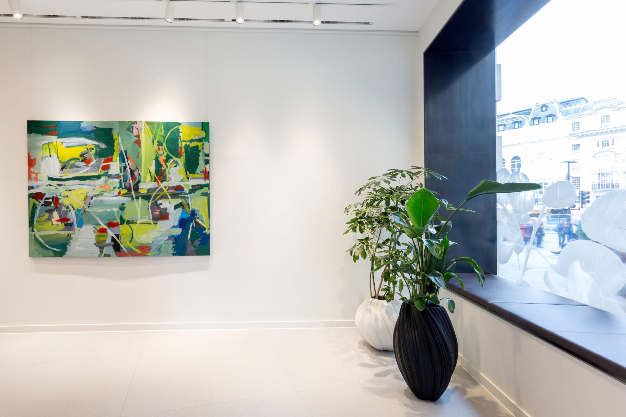 Monumental paintings by British artist Mark Wright on view at Landsec's Lucent Building