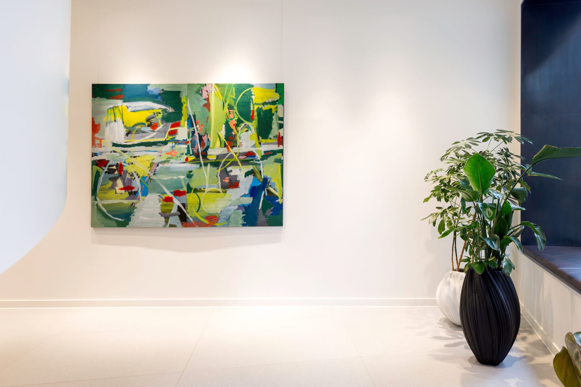 Monumental paintings by British artist Mark Wright on view at Landsec's Lucent Building