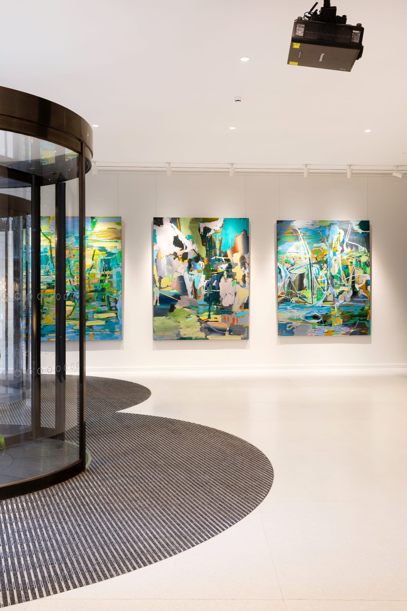 Monumental paintings by British artist Mark Wright on view at Landsec's Lucent Building