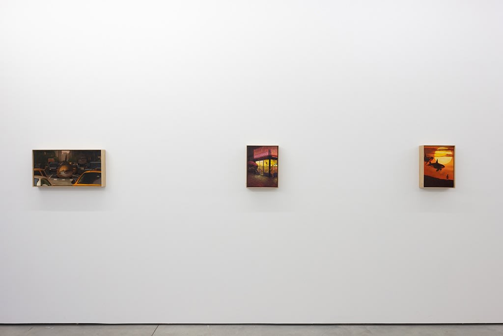 Install shot of paintings at Chris Austin exhibition