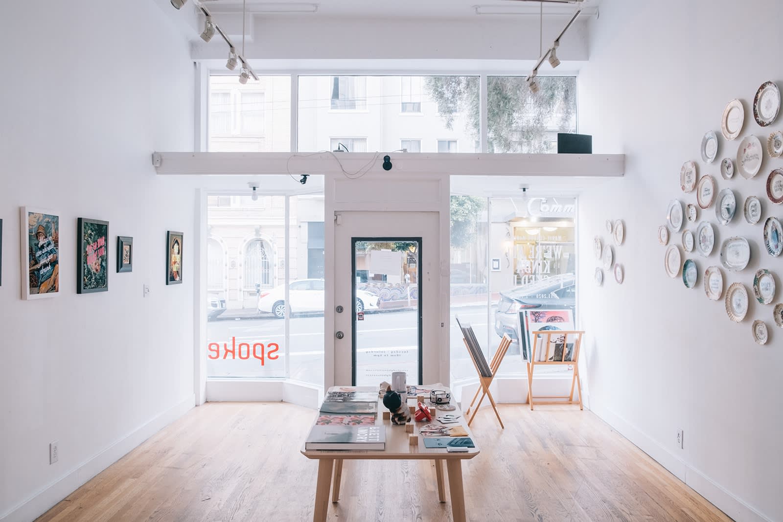 Install shot facing the front door of MC Marquis exhibition