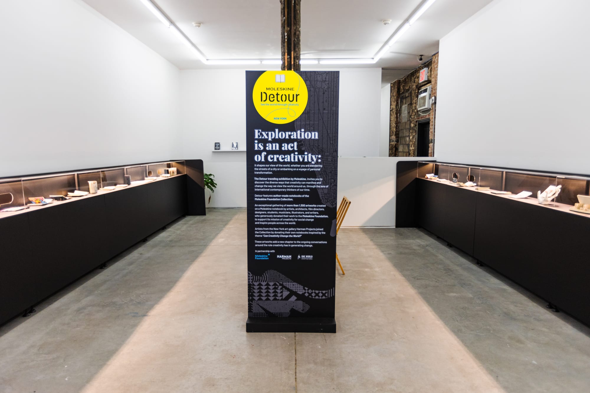 installation shot of Moleskine Detour exhibition