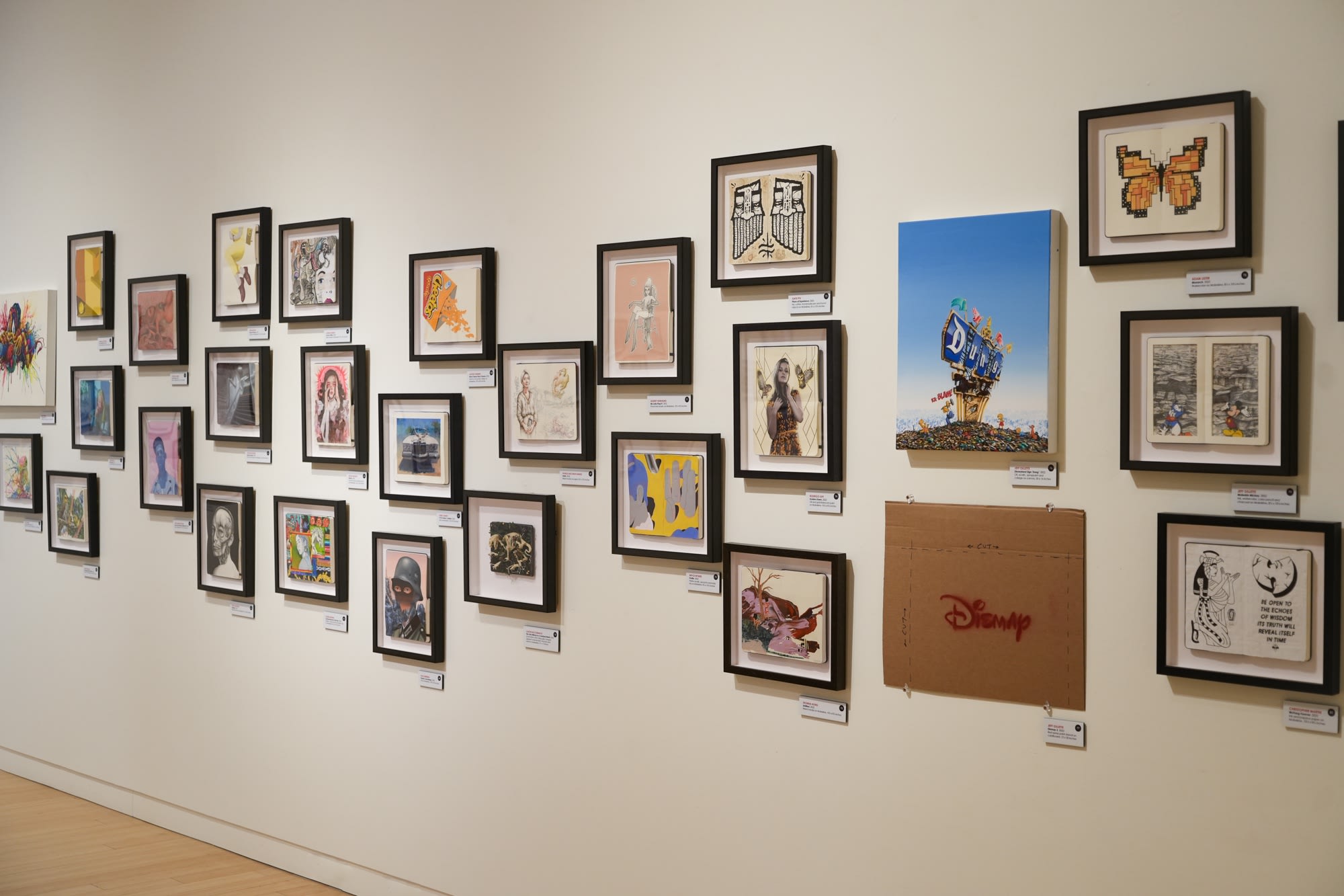 Installation view from the Moleskine Project art exhibition at the Mesa Arts Museum