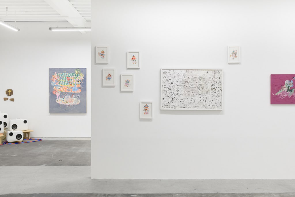 Installation view of artist duo KeFe's show Music Island at Harman Projects San Francisco.