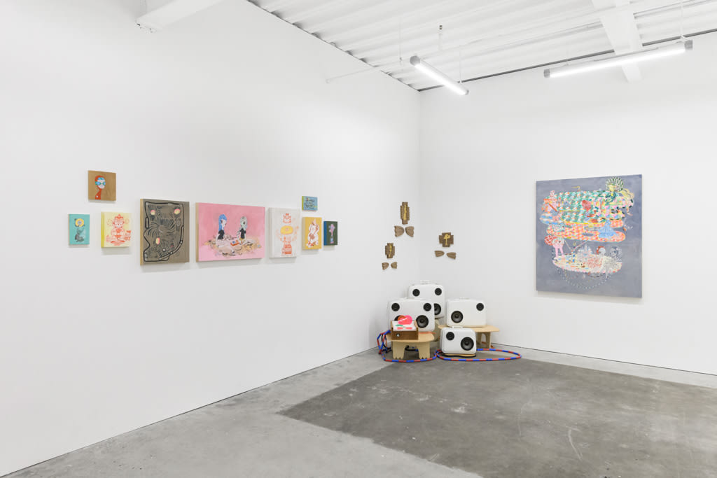 Installation view of artist duo KeFe's show Music Island at Harman Projects San Francisco.