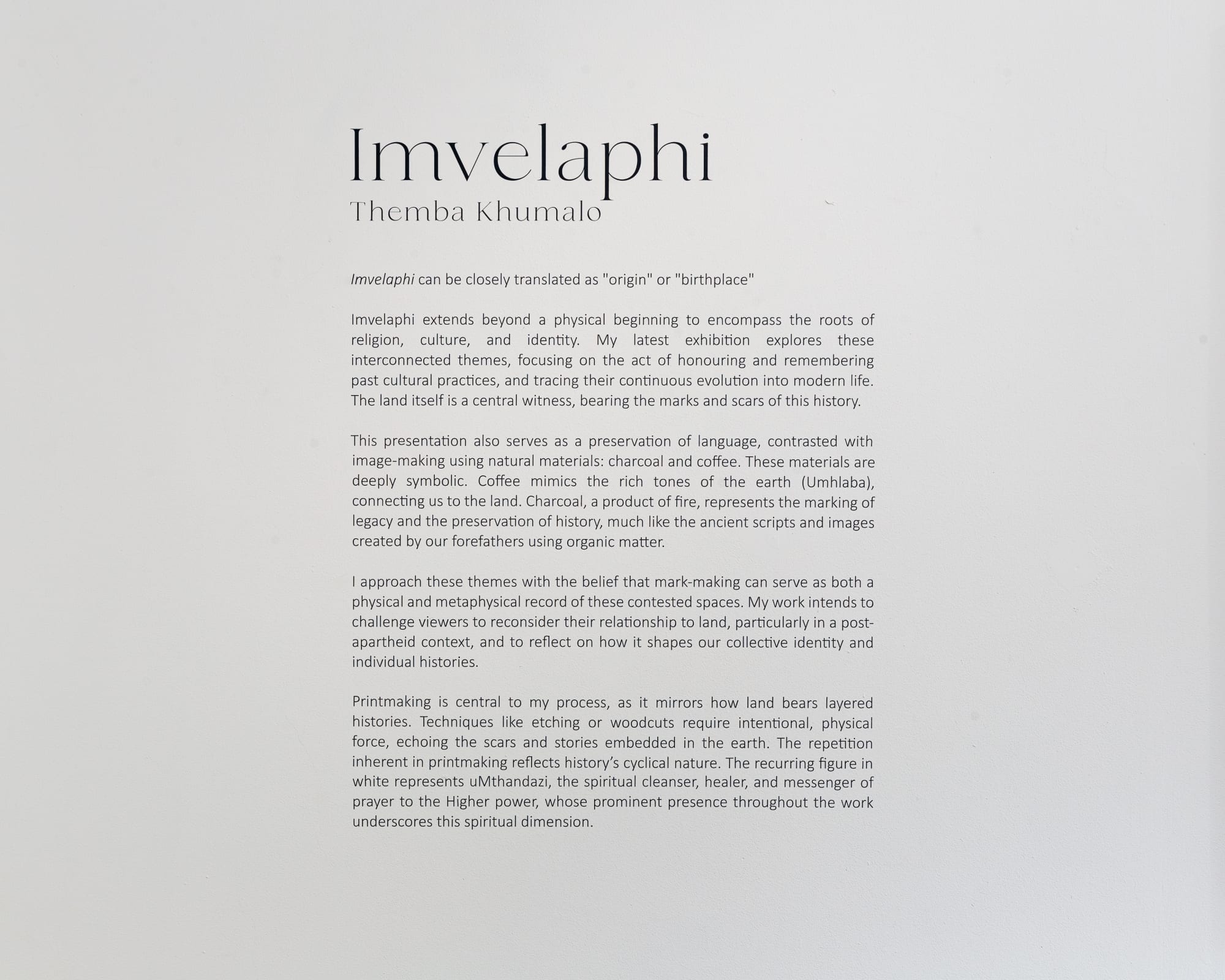 IMVELAPHI (Origin / Birthplace), 2025