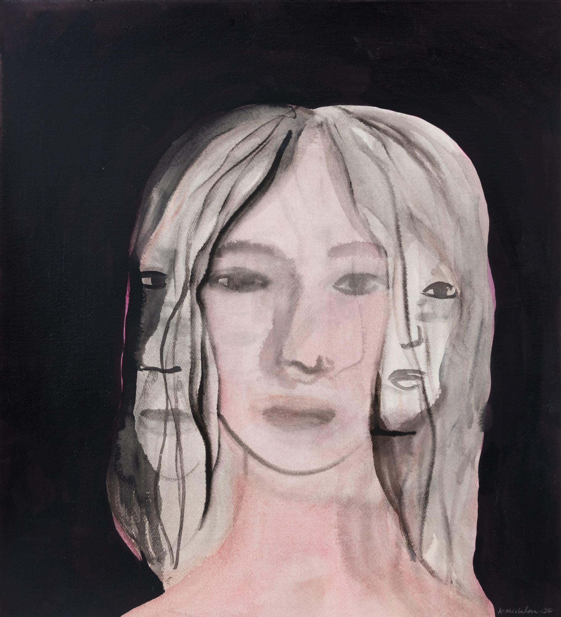 Klara Kristalova Nu, då och ännu längre sen / Now, Then and Even Longer Ago, 2020 Watercolour and ink on paper, 61 x 55 cm