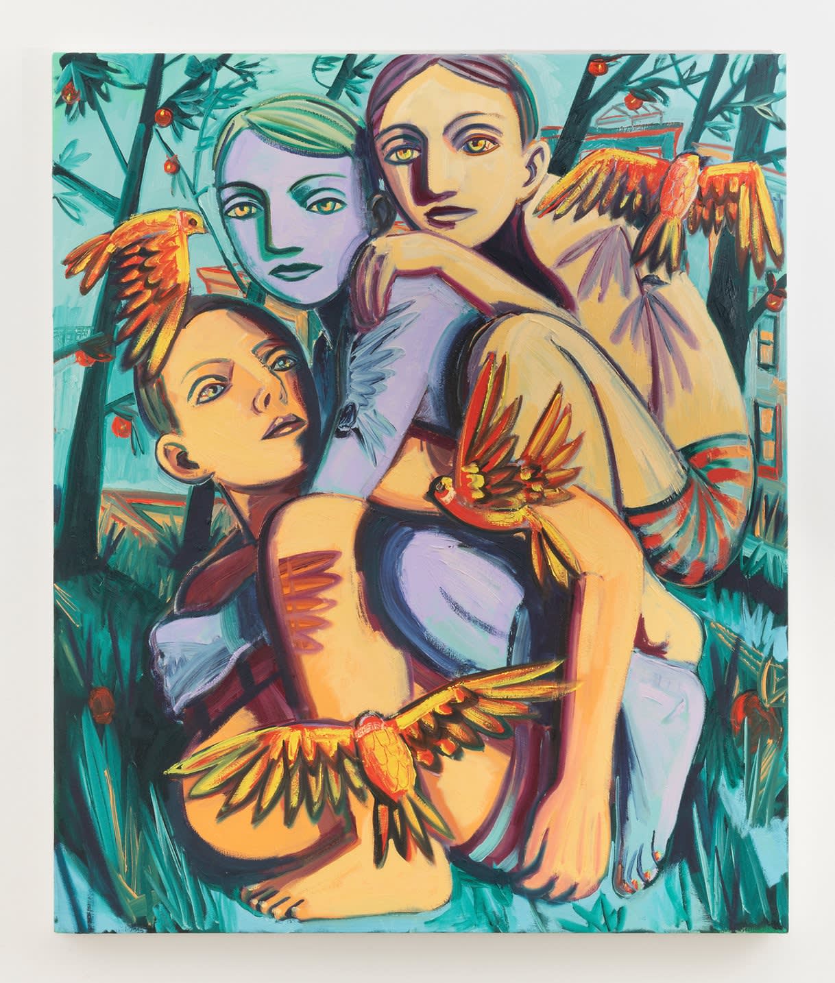 Three Is A Crowd, 2021, oil on canvas, 50 x 42