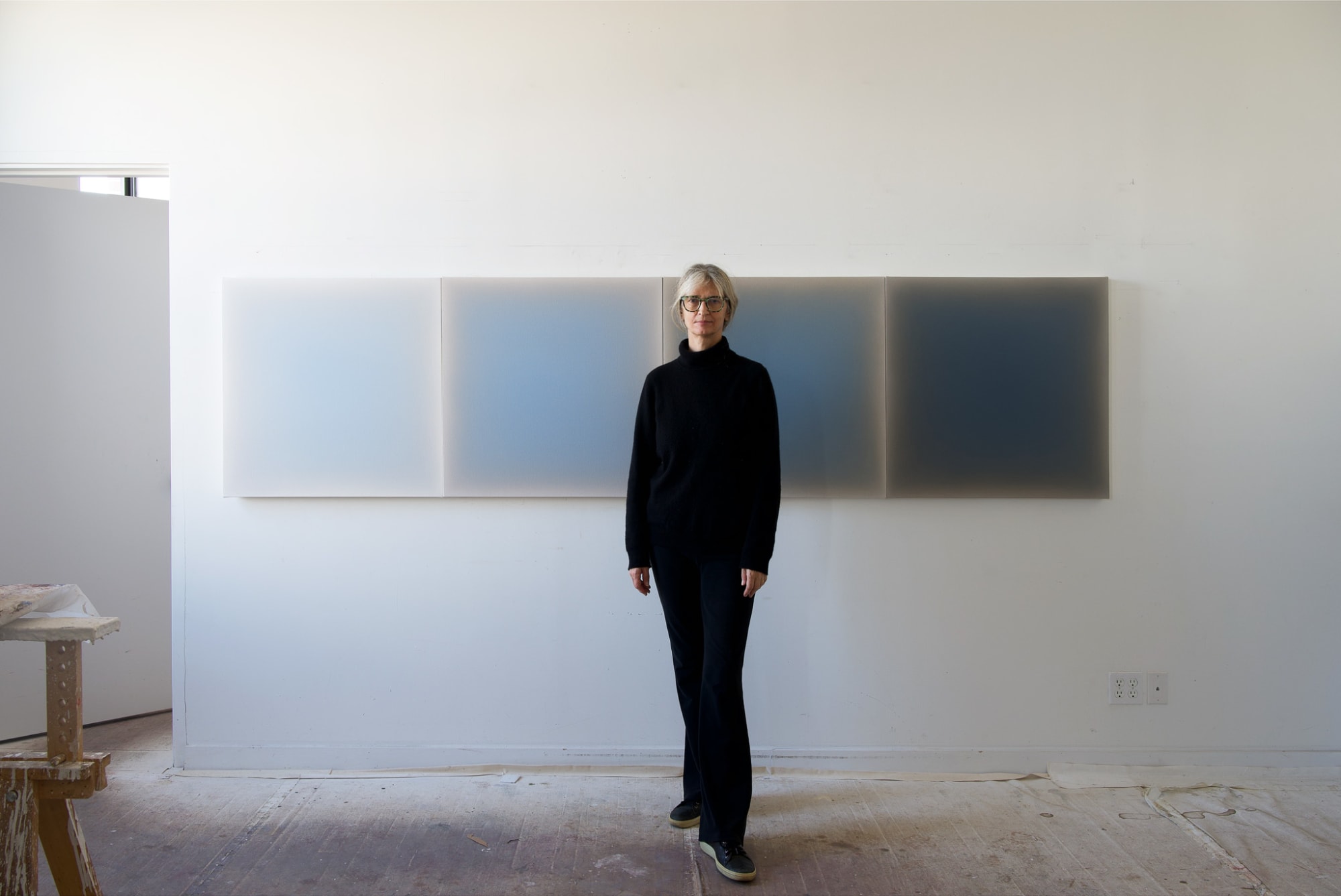 Light Through Cobalt Blue, 2025, Gwen Hardie 30 x 120in.