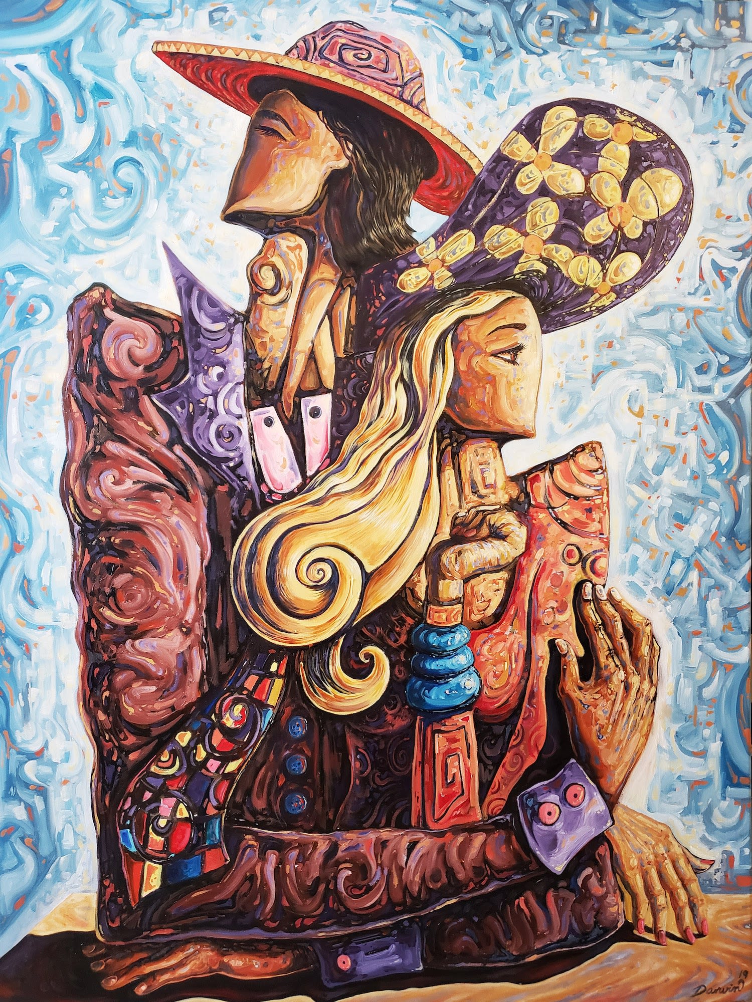 Darwin Leon The Overprotector Oil on Canvas 48x36 in