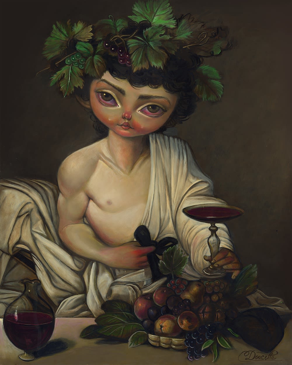 Bob Doucette Lil' Bacchus Acrylic on Canvas 20x16 in