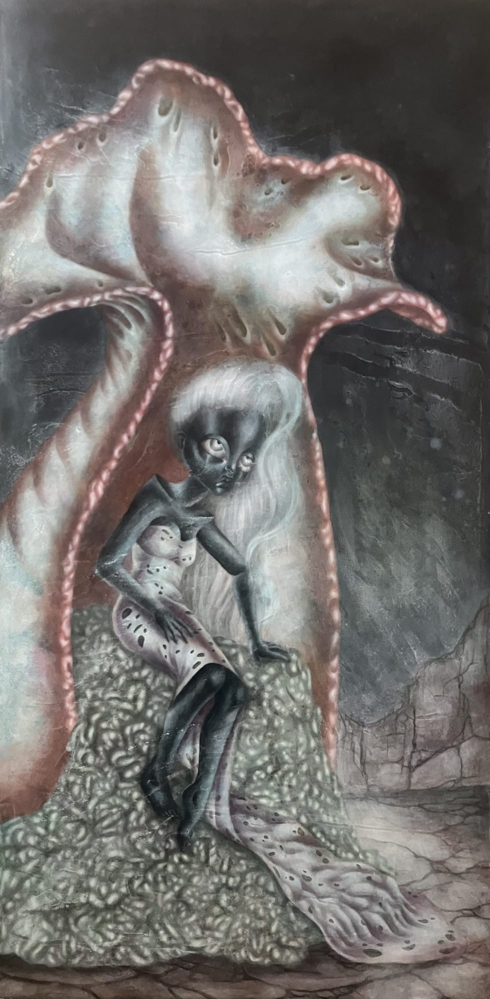 Daerb Teews Propagation Oil on Panel 48x24 in