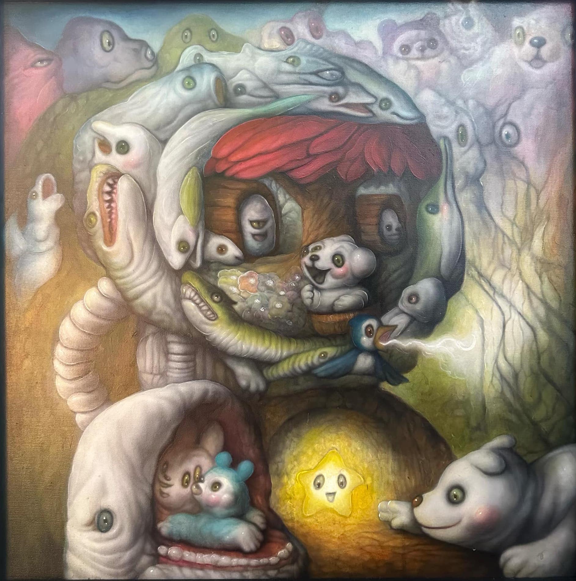 Froilan Calayag Anti-Fear Suit: Fish & Flowers Oil on Canvas 24x24 in