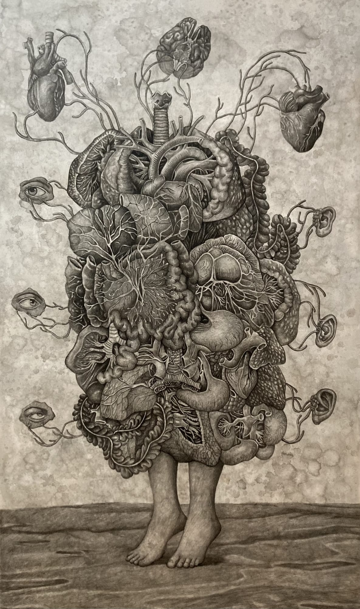 Herman Priyono Broken Dream Before Night Comes #5 Ink, Charcoal on Paper 150x90 cm