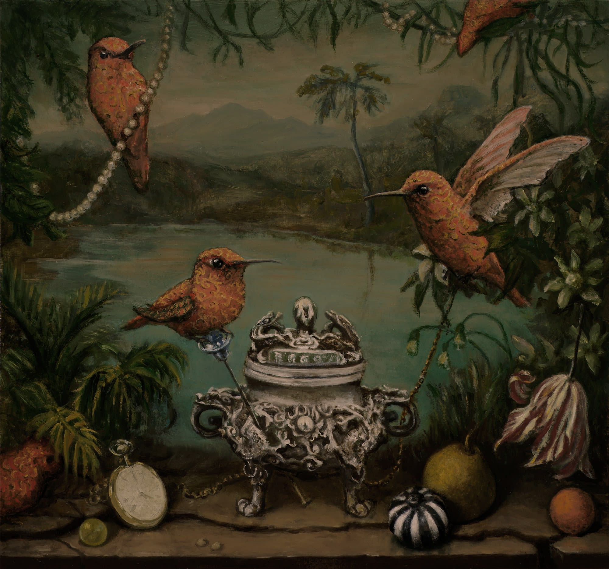 Carolynda Macdonald Lagoon Oil on Panel 12x13 in