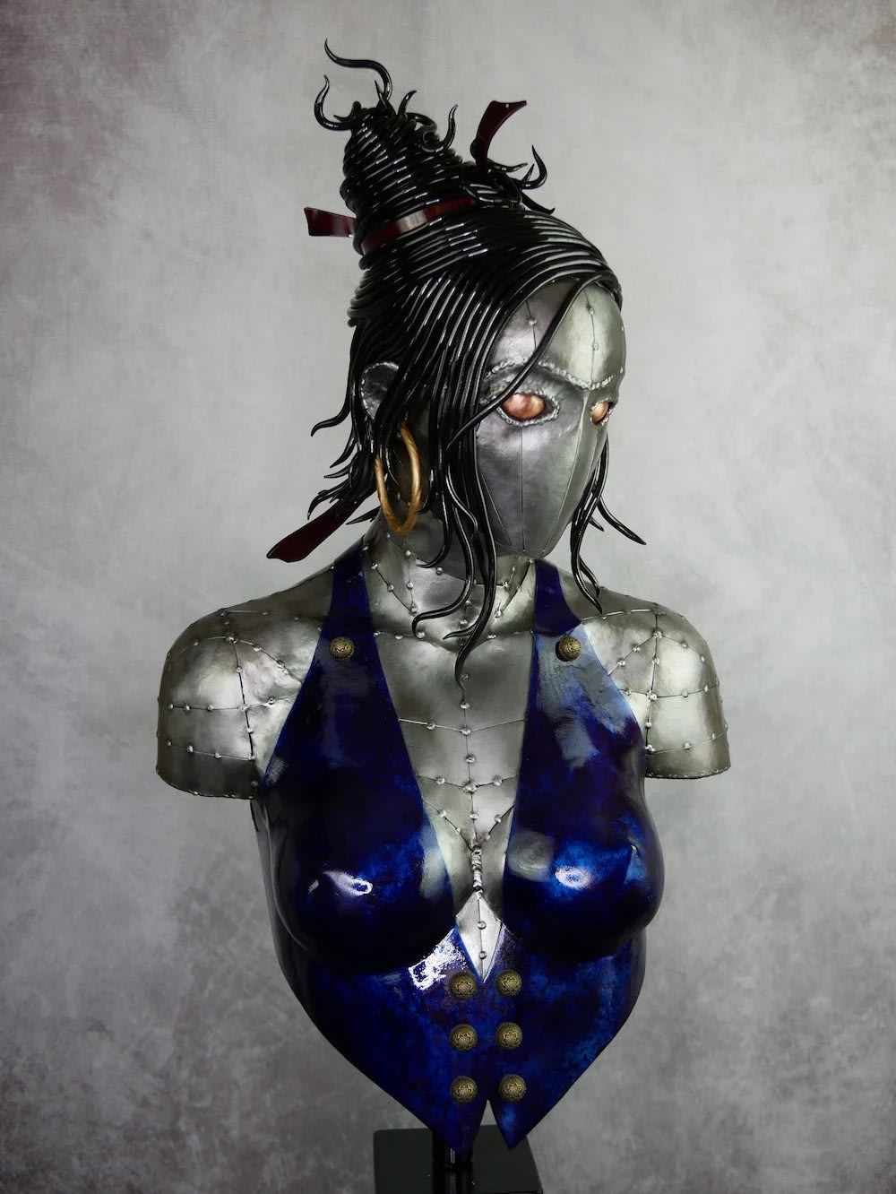 Tim Roosen Cleo Brushed & Patinated Mild Steel, Copper, & Wrought Iron 36 1/4x16 7/8x10 5/8 in