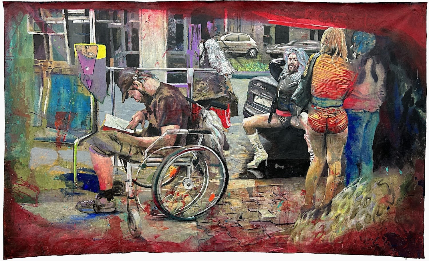 Gustav Sonntag, Die Augen einen Spalt geöffnet, 2024