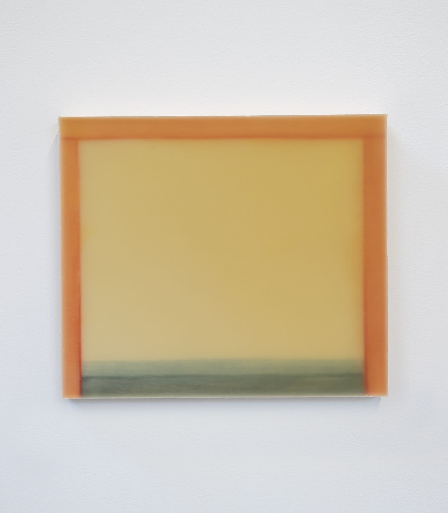 Manuela Garc&iacute;a De la serie En la superficie n&uacute;mero tres. Osadrim, 2022 Encaustic and watercolor on wood 24 x 28 x 3.3 cm (9.45 x 11.02 x 1.30 in)