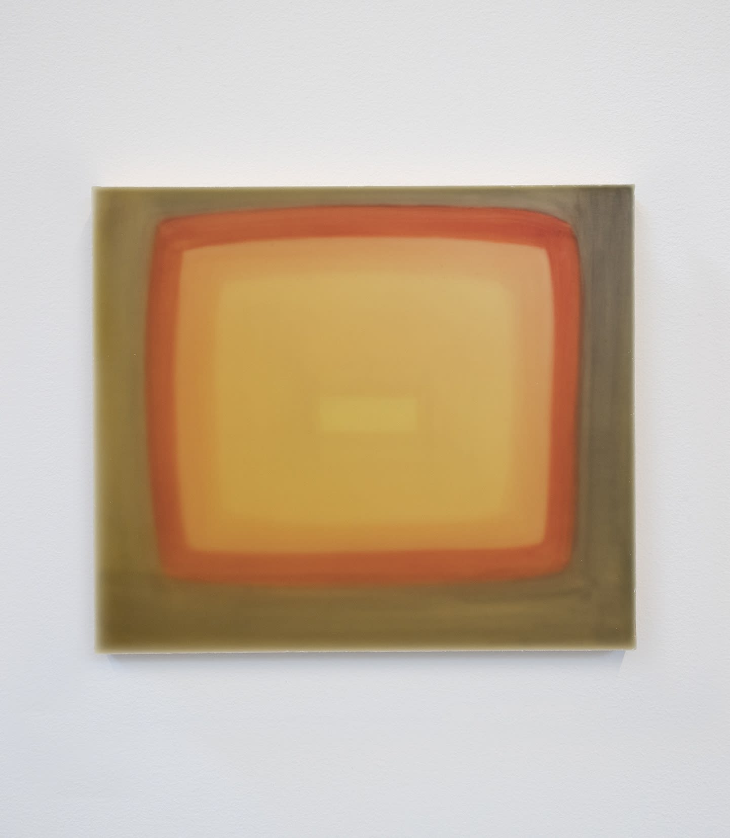 Manuela Garc&iacute;a De la serie En la superficie n&uacute;mero seis, 2022 Encaustic and watercolor on wood 24 x 28 x 3.3 cm (9.45 x 11.02 x 1.30 in)