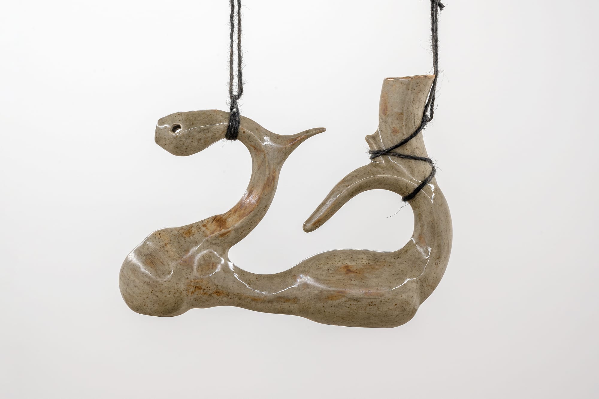 Vica Pacheco Serpenta II, 2021 Hydraulic Flute High Temperature Ceramic 20 x 25 x 6 cm (7.9 x 9.8 x 2.4 in)