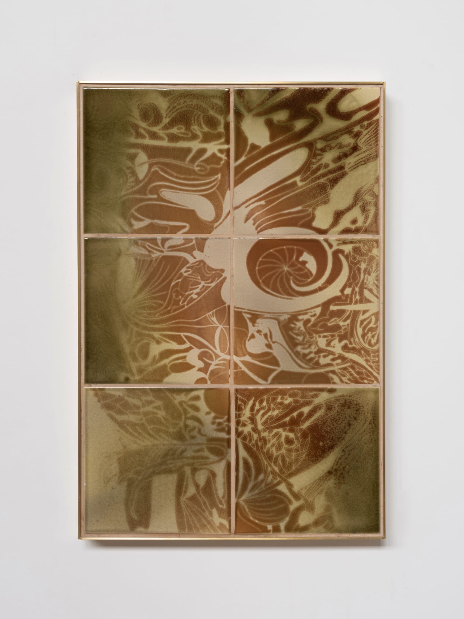 Vica Pacheco Calix Imaginalis II, 2024 Ceramic and with brass frame 63 x 42.5 x 5 cm (24.8 x 16. 7 x 1.9 in)