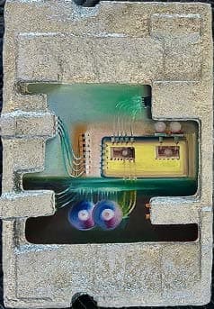 Carolina Fusilier Las inmortalistas VII, 2025 Styrofoam covered with papier-mâché. Oil on canvas on wood 58 x 37 x 7 cm (22.8 x 14.5 x 2.7 in)