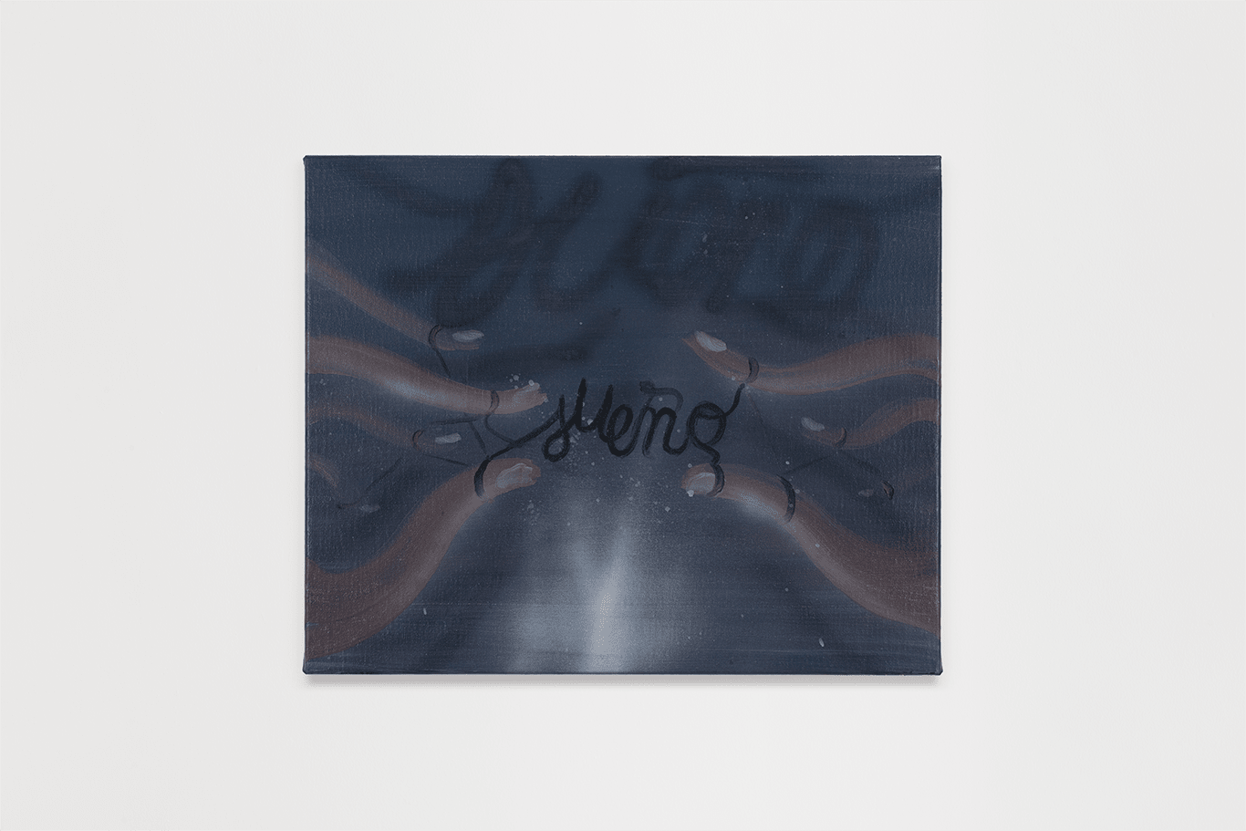 Jose Bonell Proyección, 2025 Oil and spray paint on linen 38 x 46 x 3 cm (15 x 18 x 1.2 in)