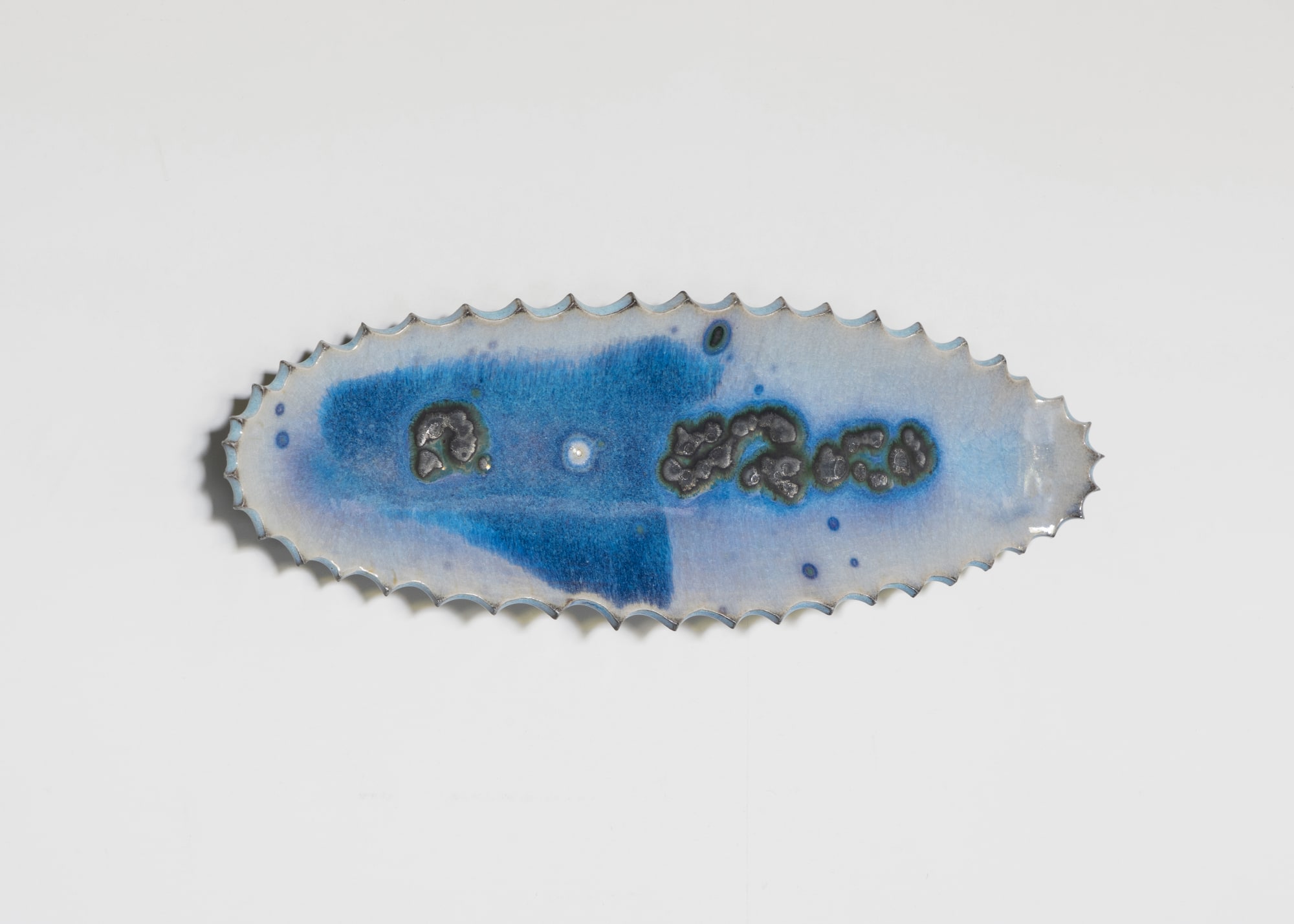 Natalia Ramos Semilla, 2025 Glazed ceramics, silver, copper 14 x 39 x 3.5 cm (5.5 x 15.4 x 14 in)