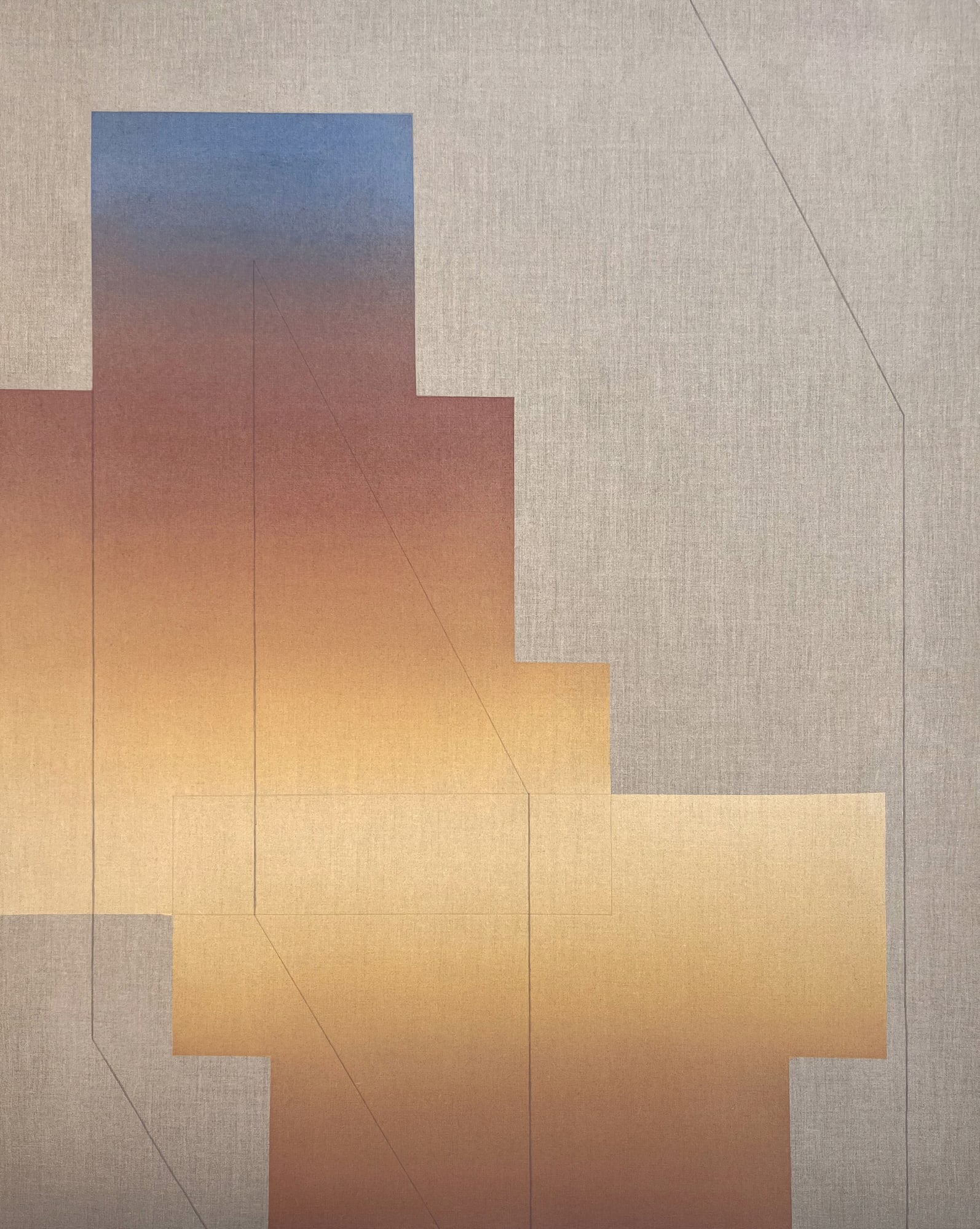 Rachel Garrard Manifold Angle, 2023 Rock powder pigment on linen 70 x 56 in 177.8 x 142.2 cm