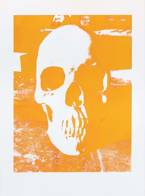 Scott Avett Large Skull (Yellow over Red), 2020 Silkscreen on paper 30 x 22 in 76.2 x 55.9 cm Edition of 15