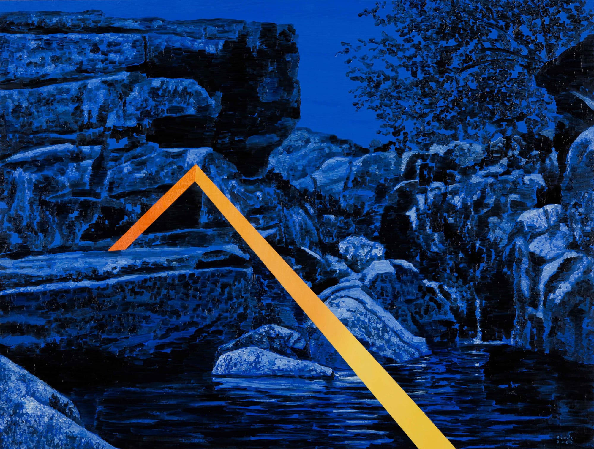 Marcos Acosta Blue Night V, 2022 Oil on canvas 19 3/4 x 25 5/8 in 50 x 65 cm