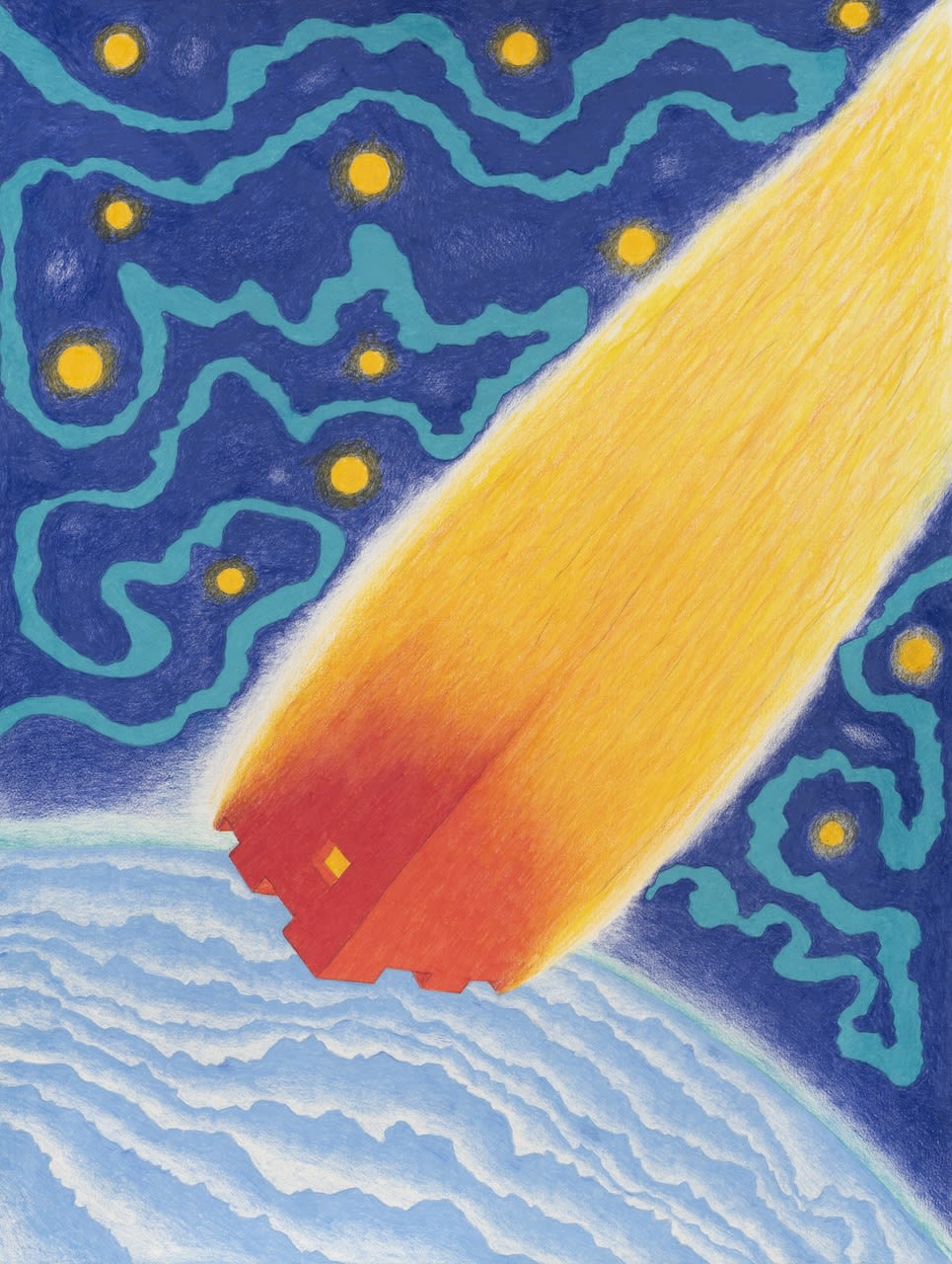 RICHARD CARTER Bunker Re-Entry, 2024 Mixed media on arches paper 24 x 18 in