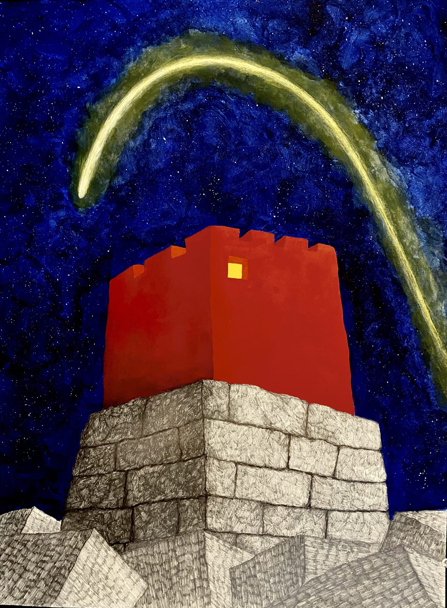 RICHARD CARTER Down Range Bunker, 2024 Mixed media on Arches paper 24 x 18 in