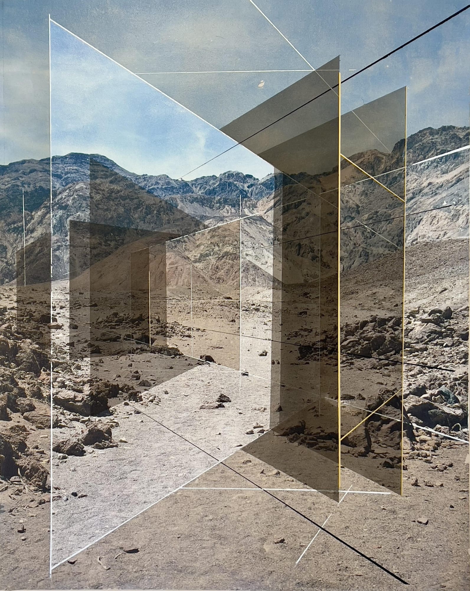 RODRIGO VALENZUELA New Land c016, 2024 Toner and Acrylic on canvas Interior: 59 1/2 x 48 in Exterior: 65 x 53 1/2 in