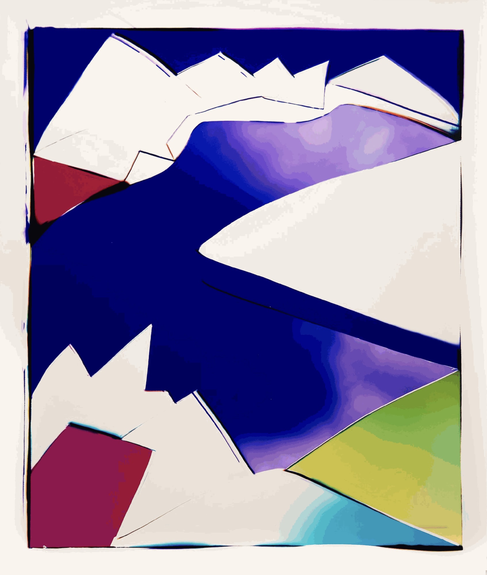 Liz Nielsen Deep Sky River, 2021 Analog chromogenic photogram on Fujiflex Image Dimensions: 26 1/2 x 22 1/8 in 67.3 x 56 cm Framed Dimensions: 30 1/2 x 26 1/4 in 77.4 x 66.6 cm