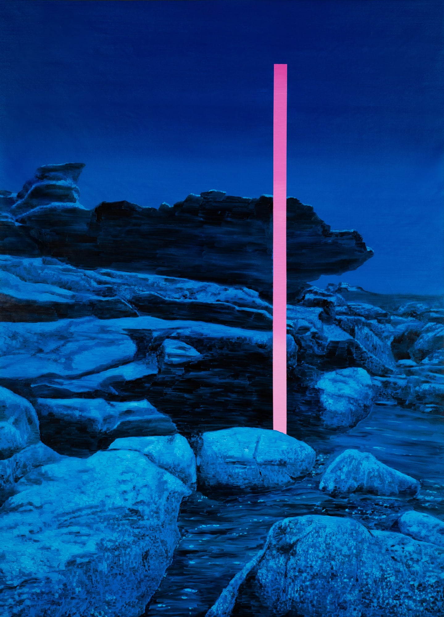 Marcos Acosta Blue Night ll, 2021 Oil on canvas 65 x 47 1/4 in