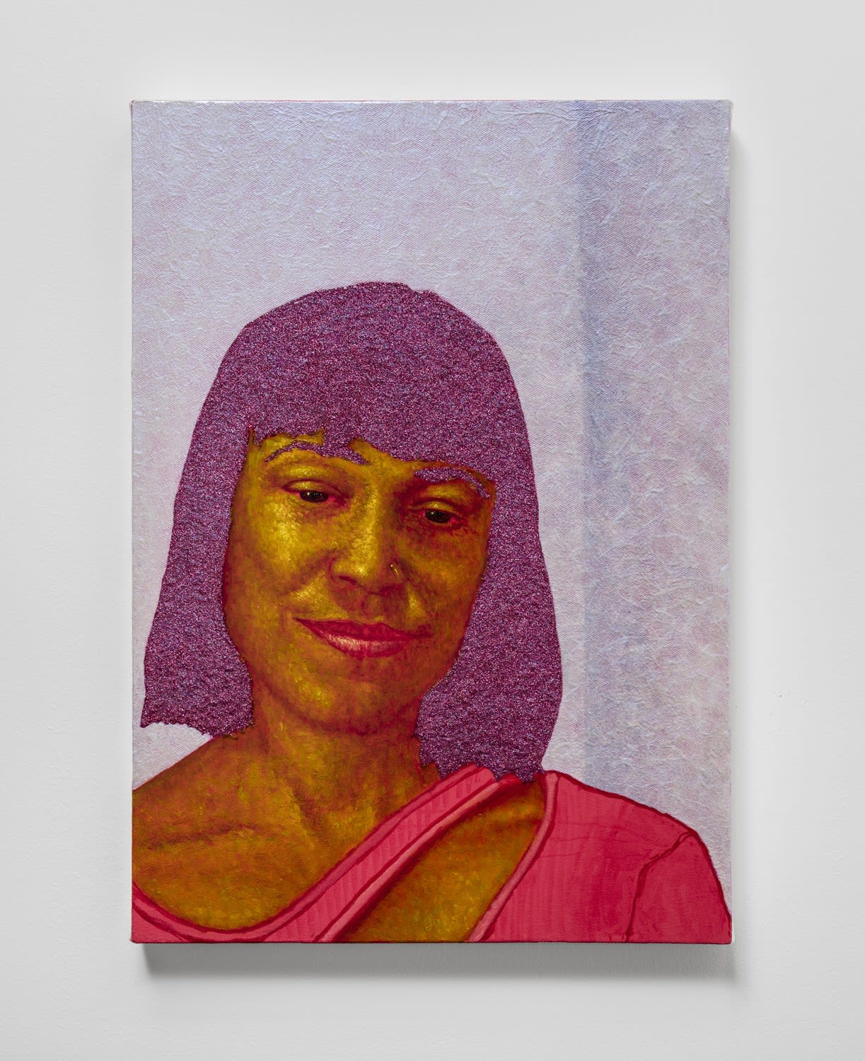 Arcmanoro Niles Don't You Worry About the Distance We're Never Far Part (My Fallen Angel), 2024 Oil, acrylic, and glitter on canvas 20 x 14 in 50.8 x 35.6 cm