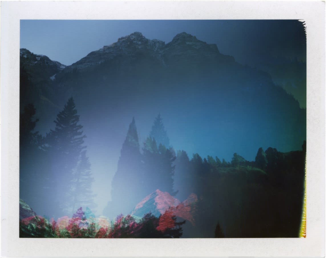 Terri Loewenthal Creature Comfort 14 (Maroon Bells, CO - Ute land), 2024 Fuji Peel Apart Film 9 1/4 x 10 in 23.4 x 25.4 cm