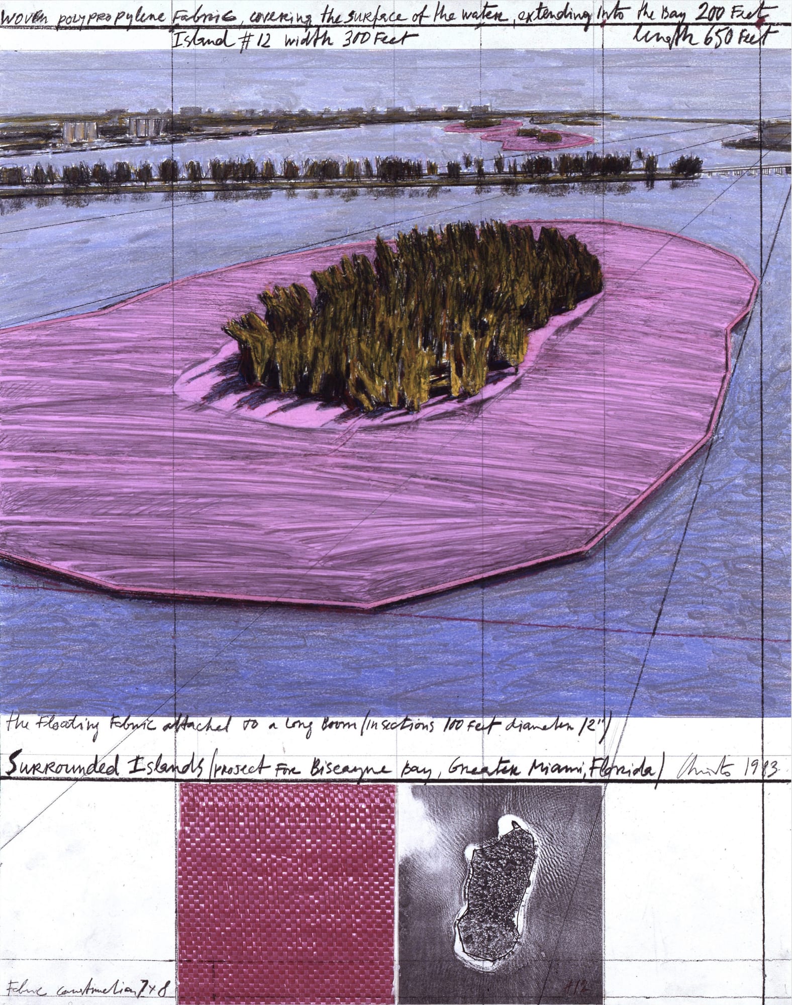 Christo Surrounded Islands (Project for Biscayne Bay, Greater Miami, Florida), 1983