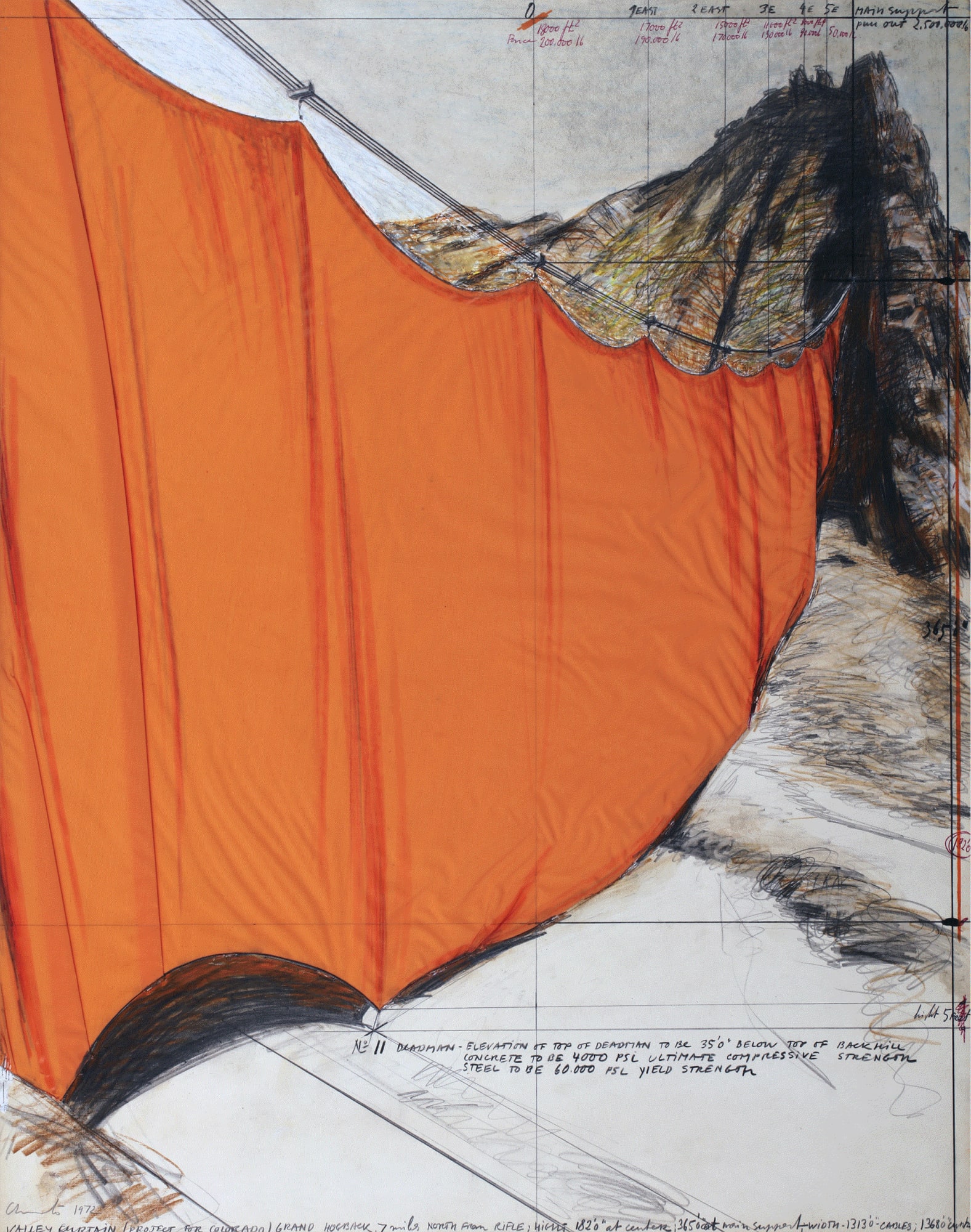 Christo Valley Curtain (Project for Colorado), 1972