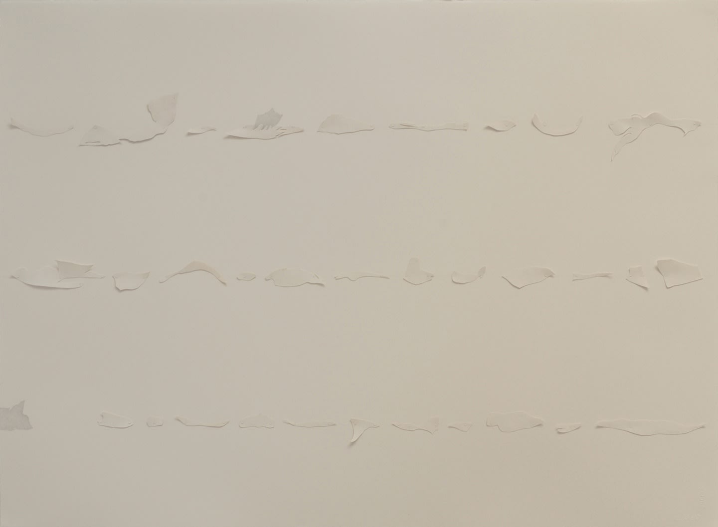 Several positive emotions, 2012 pappír, saumspor, blýantur, gouache Several positive emotions, 2012 paper, seam stitches, pencil, gouache 83 x 63 x 3 cm GRI0041