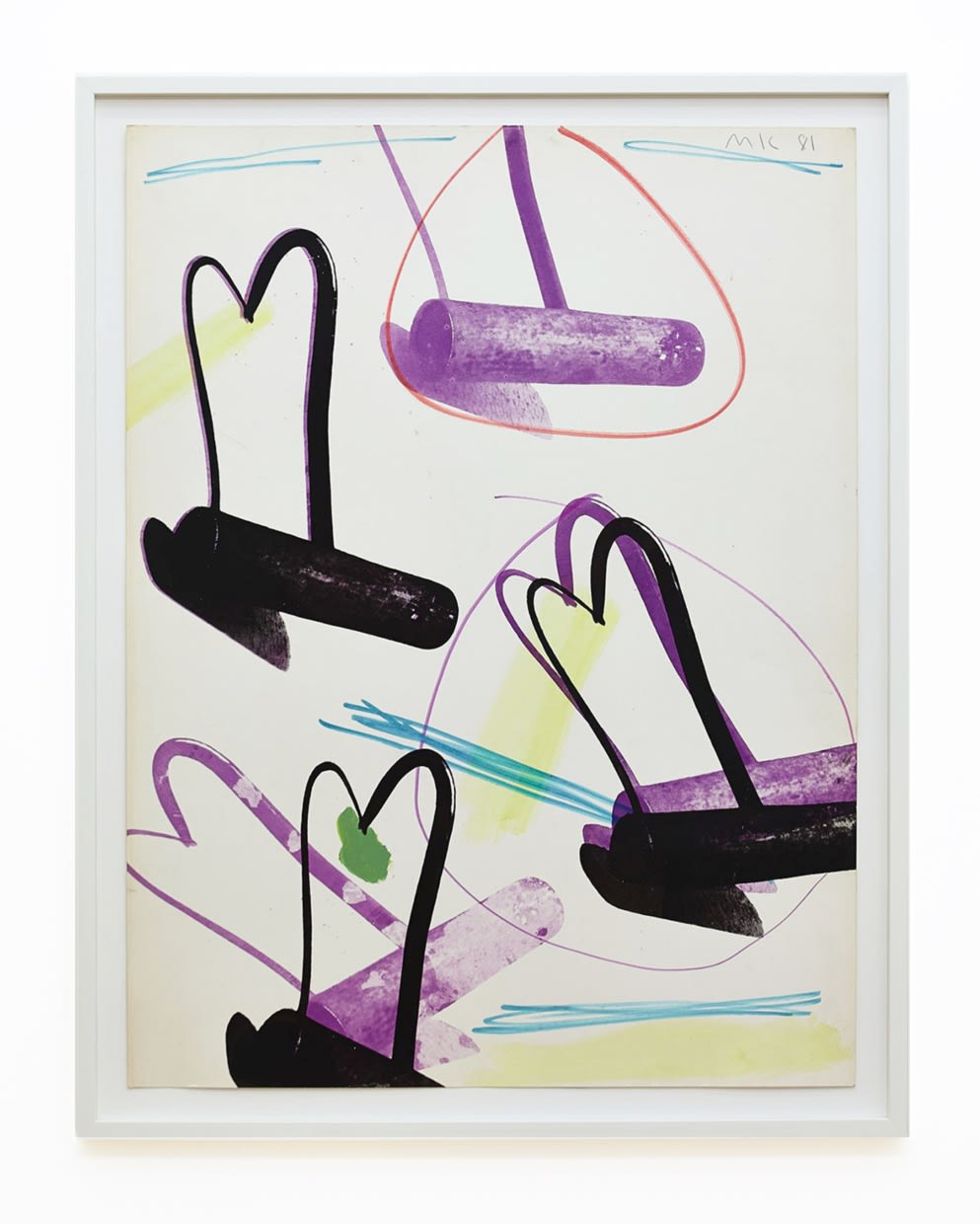 Krókaleiðir, 1981 silkiþrykk, akríl og túss á pappír Krókaleiðir, 1981 silkscreen print, acryl and ink on paper 81,5 x 62 cm MAK0019