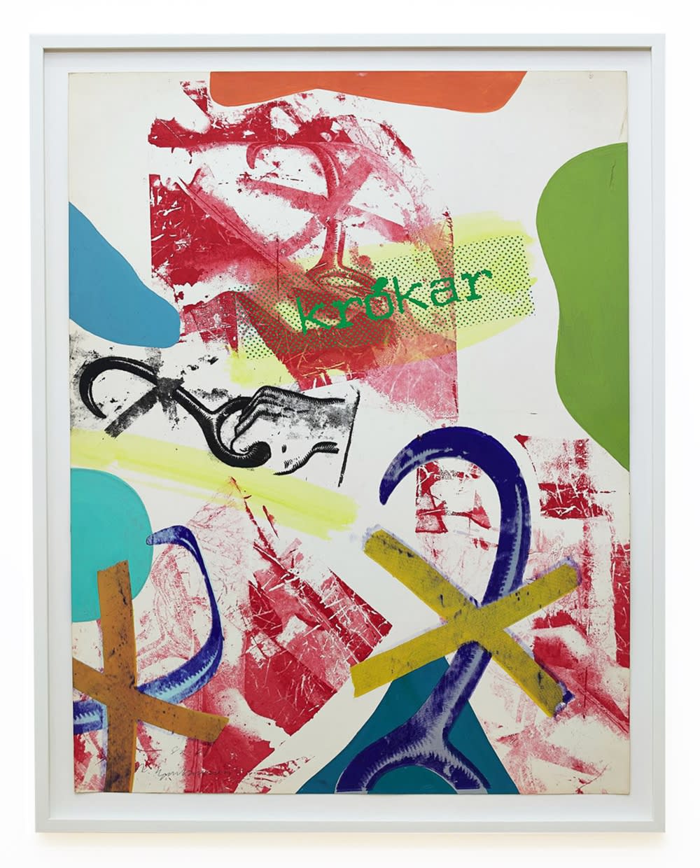 Varúð, 1981 silkiþrykk og akríl á pappír Varúð, 1981 silkscreen print and acrylic on paper 81,5 x 62 cm MAK0021