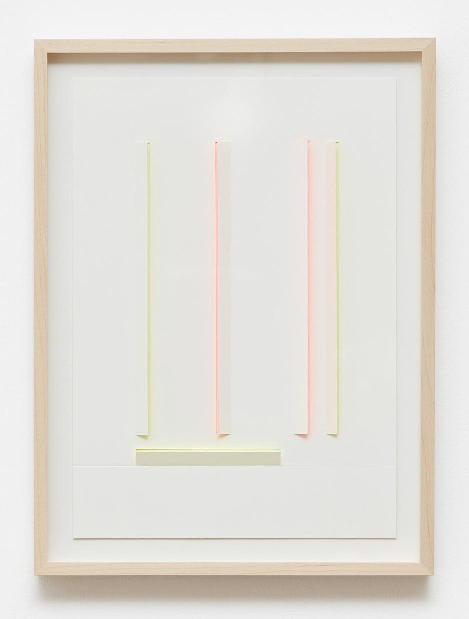 Structure II N°5, 2017 akrýl- og flúormálning á við / acrylic and fluorescent paint on wood 35 x 26 x 3 cm